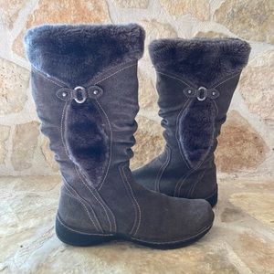 BareTraps Ellery Brown Leather Faux Fur Lined Boots | Women’s 11